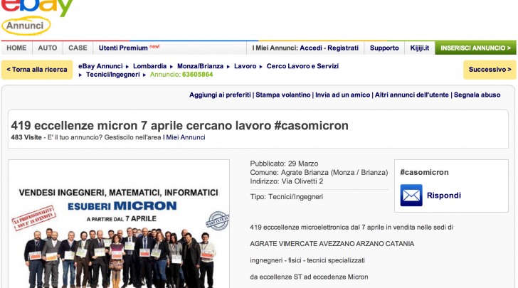 Ingegneri su Ebay